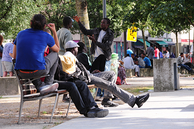 Réfugiés aux jardins d'Éole, juin 2015 © Alternative libertaire