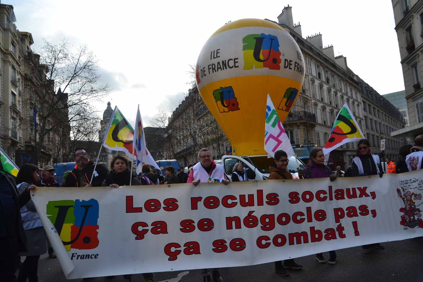 Manifestation contre la réforme des retraites, Paris, 4 janvier 2020. © Jeanne Menjoulet. 