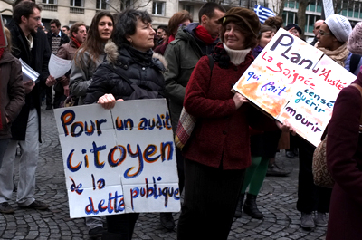 Manifestation de soutien à la Grèce, Paris, février 2012 ©Aurore Chaillou/Revue Projet